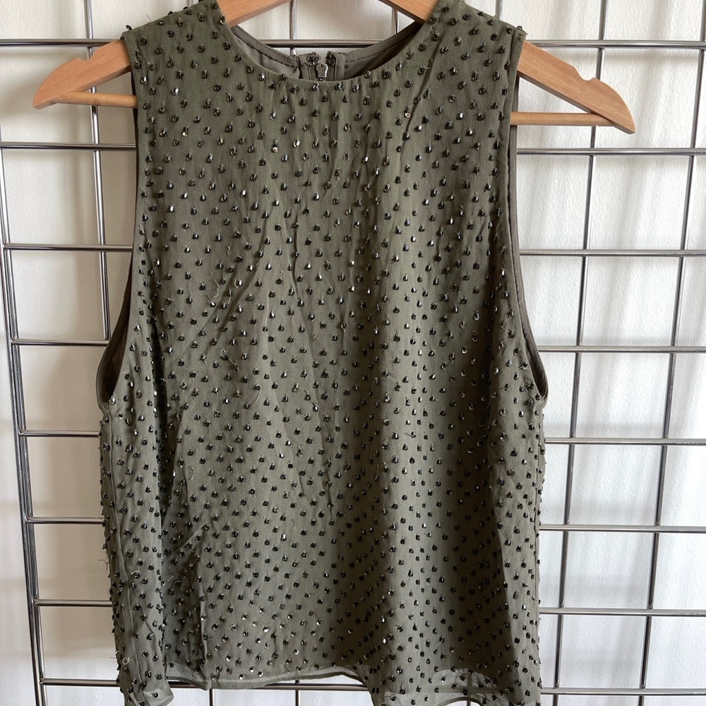 Alice + Olivia Studded Olive Tank Top